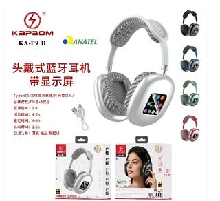 Fones de ouvido Bluetooth tipo *over-ear* com tela de exibição Cód: KA-P9 D