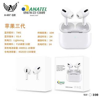 Fone sem fio bluetooth com borrachinha caixa fechado com 100pcs A607Q