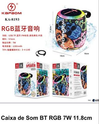 Caixa de Som BT RGB 7W 11.8cm KA8193