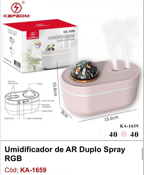 Umidificador de AR Duplo Spray 540ML RGB KA1659