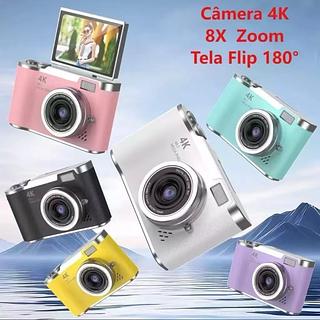 Câmera Digital 4k, Tela Flip De 180°, Tela De 2,4 LK007