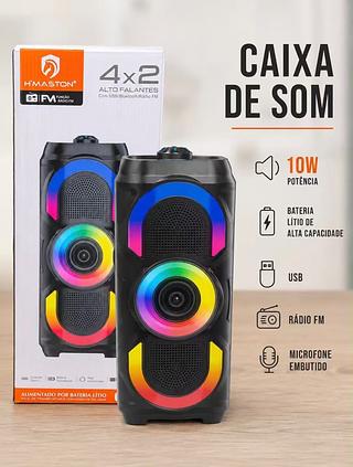 Caixa de som Bluetooth USB cartão memória com RGB QS19 15.6\15.6\40CM0