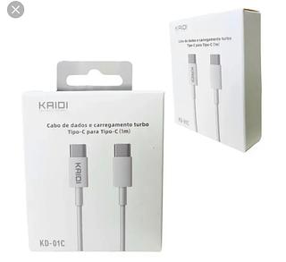 Cabo de Dados Turbo 1m Tipo-C p/Tipo- C - Kaidi - KD-02C