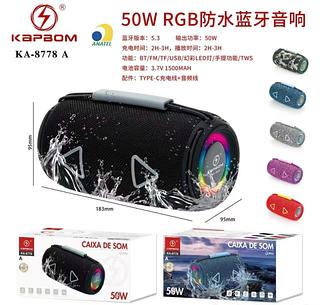 Caixa de Som Bluetooth RGB à Prova d'Água de 50W 95*183mm Cód: KA8778 A