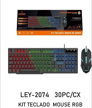 Teclado gamer com mouse com RGB LEY2074