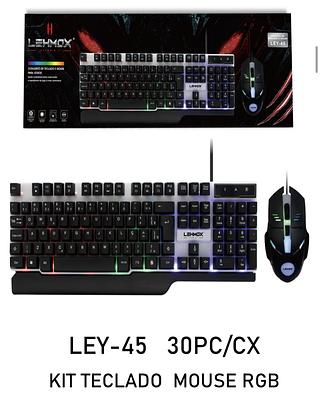 KIT TECLADO COM MOUSE COM FIO RGB LEY45