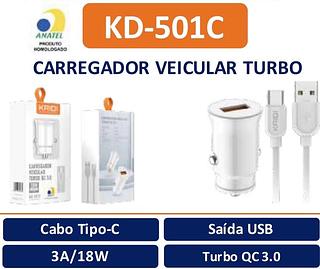 Carregador veicular turbo 3.0 KD-501C