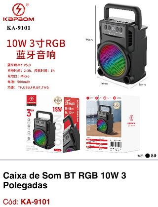 Caixa de Som BT RGB 10W 3 Polegadas KA-9101