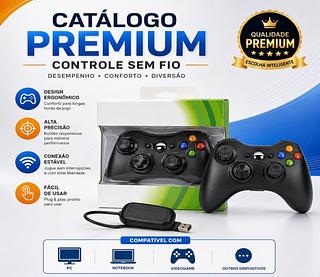 Controle X-360 Pc Sem Fio Compatível C/ Cloud xbox