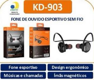 Fone sem fio Bluetooth com borrachinha KD903