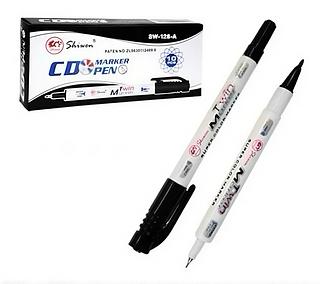 Caneta preta com duas pontas 10pcs