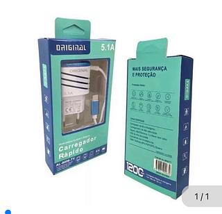 CARREGADOR TIPO-C 5.1A DUAL USB + CABO - ALTOMEX Com 500pcs