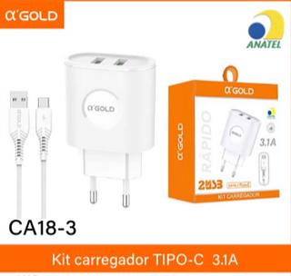 Carregador tipo c 3.1A 2USB CA183