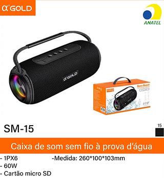 Caixa de som Bluetooth USB cartão memória prova água 60W SM15