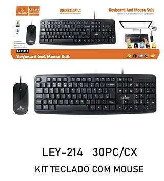 KIT TECLADO COM MOUSE LEY-214