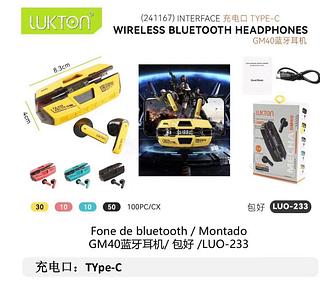 Fone sem fio Bluetooth LUO233