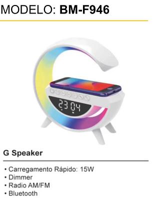 Caixa De Som G BT C/ Led E C/ Led E Relogio