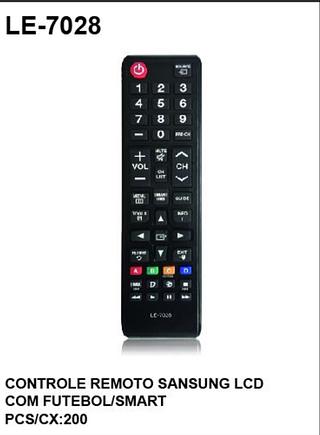 Controle remoto Samsung LCD com futebol/smart LE-7028