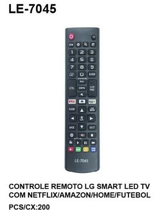 CONTROLE REMOTO LG SMART LED TV COM NETFLIX/AMAZON/HOME/FUTEBOL LE-7045