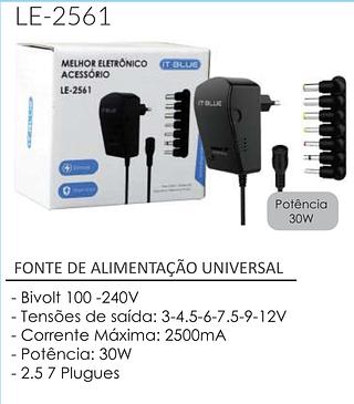 FONTE DE ALIMENTAÇÃO UNIVERSAL LE-2561