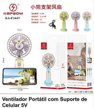 Ventilador portátil com suporte de celular 5V KAF1643