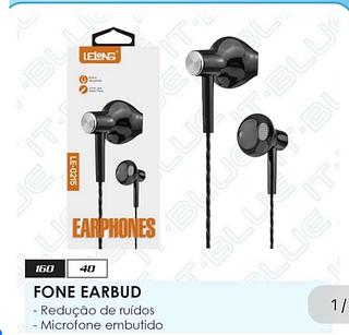 Fone com fio sem borrachinha com microfone LE0215 Com 200pcs