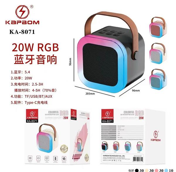 Caixa de Som Bluetooth RGB 20W KA-8071