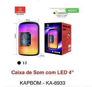 Caixa de som Bluetooth catão memória USB com LED KA-8933