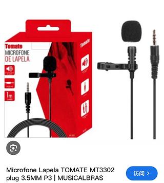 Microfone Lapela TOMATE MT3302 plug 3.5MM P3 | MUSICALBRAS