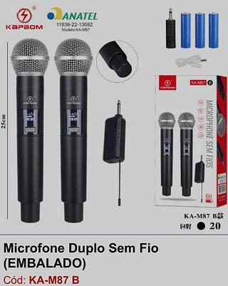 Microfone sem fio com 2microfone 20M KAM87