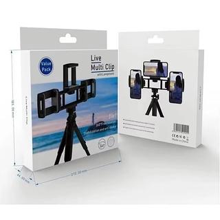 Suporte tripé para 2 ou 3 celulares