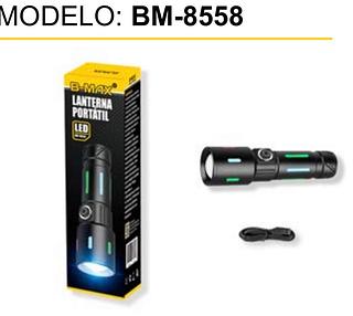 Lanterna Pequena Colorida • 3 tipos de luzes • com laser branco • Zoom Telescópico • Recarregável (USB-C) BM8558