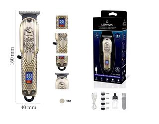Maquininha Cortar Cabelo Barbeiro Visor LED Metal LEY2343C