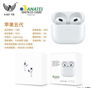 Fone sem fio bluetooth sem borrachinha caixa fechado com 100pcs A607P