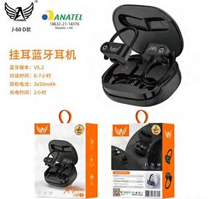 Fone de ouvido Sem fio Tempo de reprodução: 6 à 7 horas Bluetooth Tempo de carregamento: 2 horas J60D