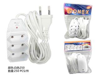 Extensão de Tomada Cor: Branco: 250 Saida:250V-10A Poténcia:2500W Tomadas: 3 Comprimento: 2M