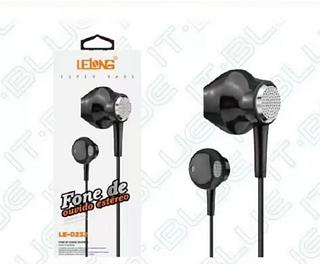 Fone com fio sem borrachinha LE0232 Caixa fechado com 400pcs
