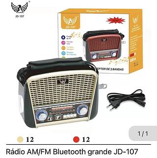 Rádio AM/FM Bluetooth grande JD-107 com 24pcs