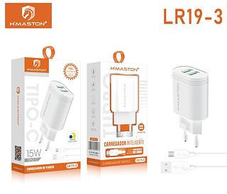 Carregador tipo c 15W 2USB LR193