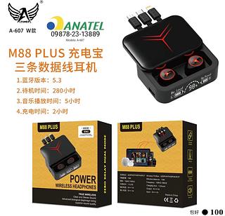 Fone sem fio Bluetooth M88 plus