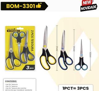 3 PCS TESOURA BOM3301