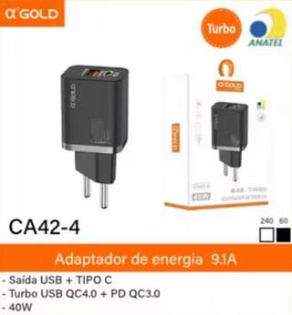 Fonte 9.1A 40W USB/tipo c CA424