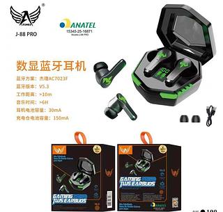 Fone gamer sem fio com digital J88pro