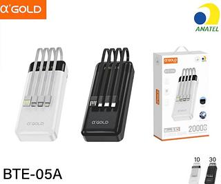 Powerbank 20000 mAh - 3 adaptadores TIPO-C, V8 e Lighting - Bateria de polímero de íon-lítio BTE05A