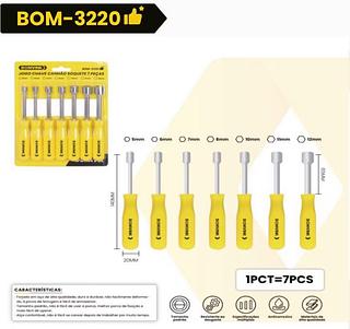 JOGO CHAVE CANHÃO SOQUETE 7 PEÇAS BOM3220