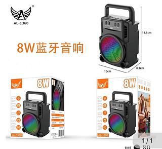CAIXA DE SOM BT RGB 8W AL-1360 Caixa fechado com 100pcs