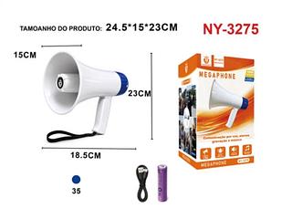 Megafone Recarregavel 24.5x15x23cm NY3275