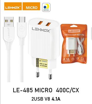 Carregador 4.1 v8 2USB saquilho LE485