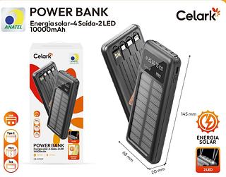 POWER BANK Energia solar-4 Saída-2 LED 10000mAh CEE1109