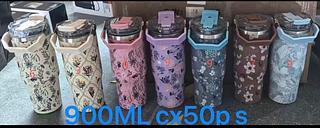 Garrafa 900ML com com tampa e canudo